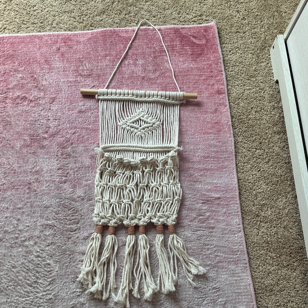 Handcrafted Cream Macrame Wall Hanging
